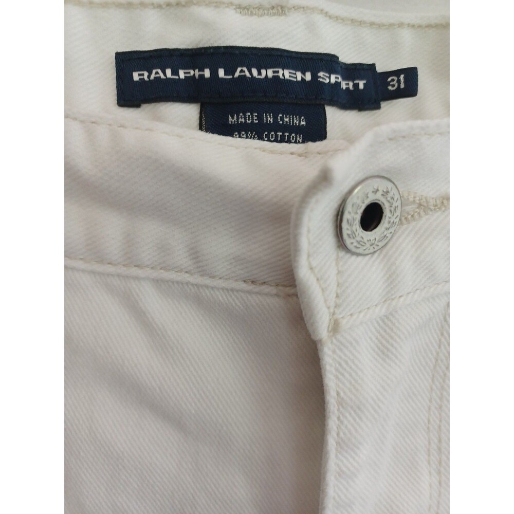 Ralph Lauren Sport white denim jeans womens 31 straight leg stretch classic beac - Picture 2 of 9